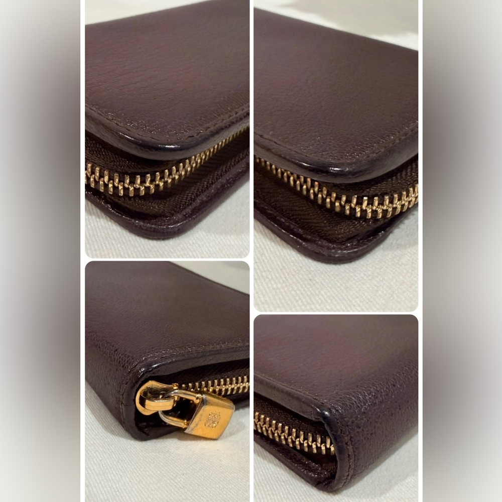 Leather Zip-Around Wallet in Dark Brown - Picture 15 of 15